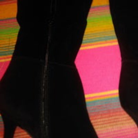 Size. 9 Black Suede Boots Over the Knee Boots - Picture 9 of 12
